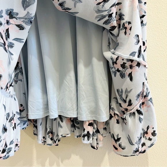 TORRID  Mini Gauze Blue Floral Print Cold Shoulder Skater Dress Size 2 18/20 - Picture 8 of 16